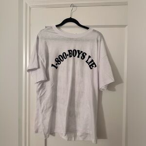White 1-800 Revamped Boyfriend Tee